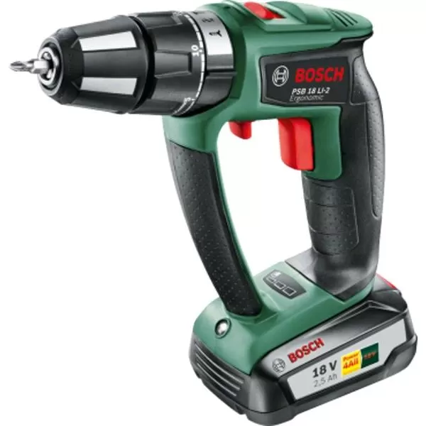 Aku vrtací šroubovák 2,5Ah Bosch PSB 18 LI-2 Ergonomic 0 603 9B0 300