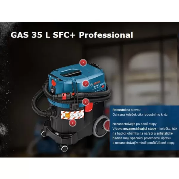 Vysavač na suché a mokré vysávání BOSCH GAS 35 L SFC+ Professional