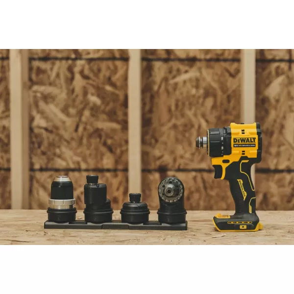 Aku bezuhlíková vícehlavá vrtačka 18V 2x2,0 Ah DeWALT DCD803D2T+ 85-dílná sada bitů a vrtáků DT70762