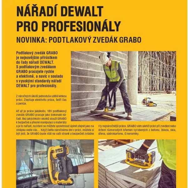 Aku přísavka GRABO 18V bez aku Dewalt DCE590N