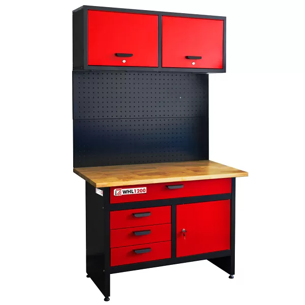 Dílenský pracovní stůl s nástěnnou skříní Holzmann WHL1200