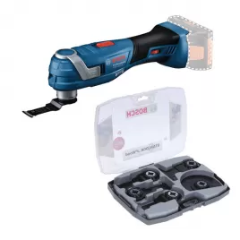 Aku multifunkční nástroj 18V/bez aku GOP 18V-34 + 7dílná sada pilových plátků Bosch 0615V0003F