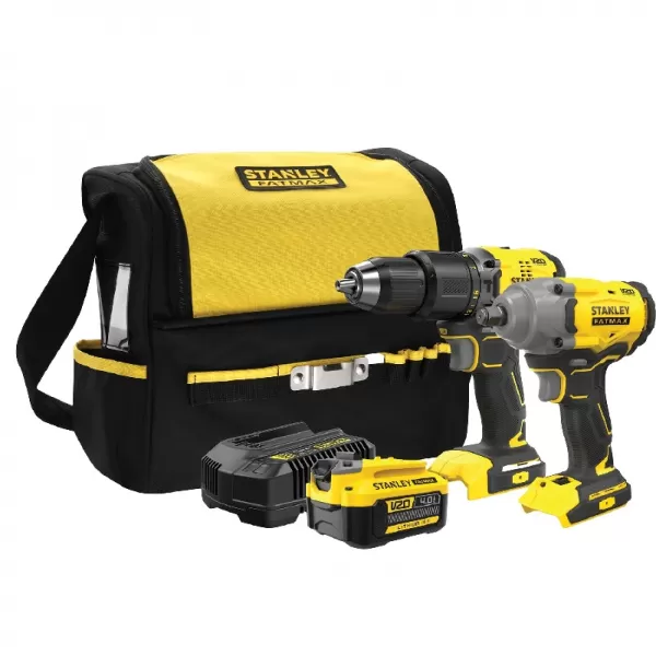 Kombo sada bezuhlíkového aku nářadí V20 18V 1x4,0Ah Stanley FatMax SFMCK217M1S