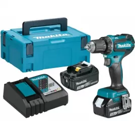 Aku bezuhlíkový příklepový šroubovák Li-ion 18V 2x3,0 Ah systainer Makita DHP485RFJ
