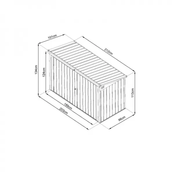Kovový box na popelnice ZIPPER ZI-MTB3