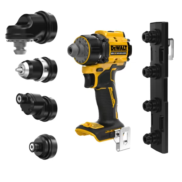 Aku bezuhlíková vícehlavá vrtačka 18V 2x2,0 Ah DeWALT DCD803D2T+ 85-dílná sada bitů a vrtáků DT70762